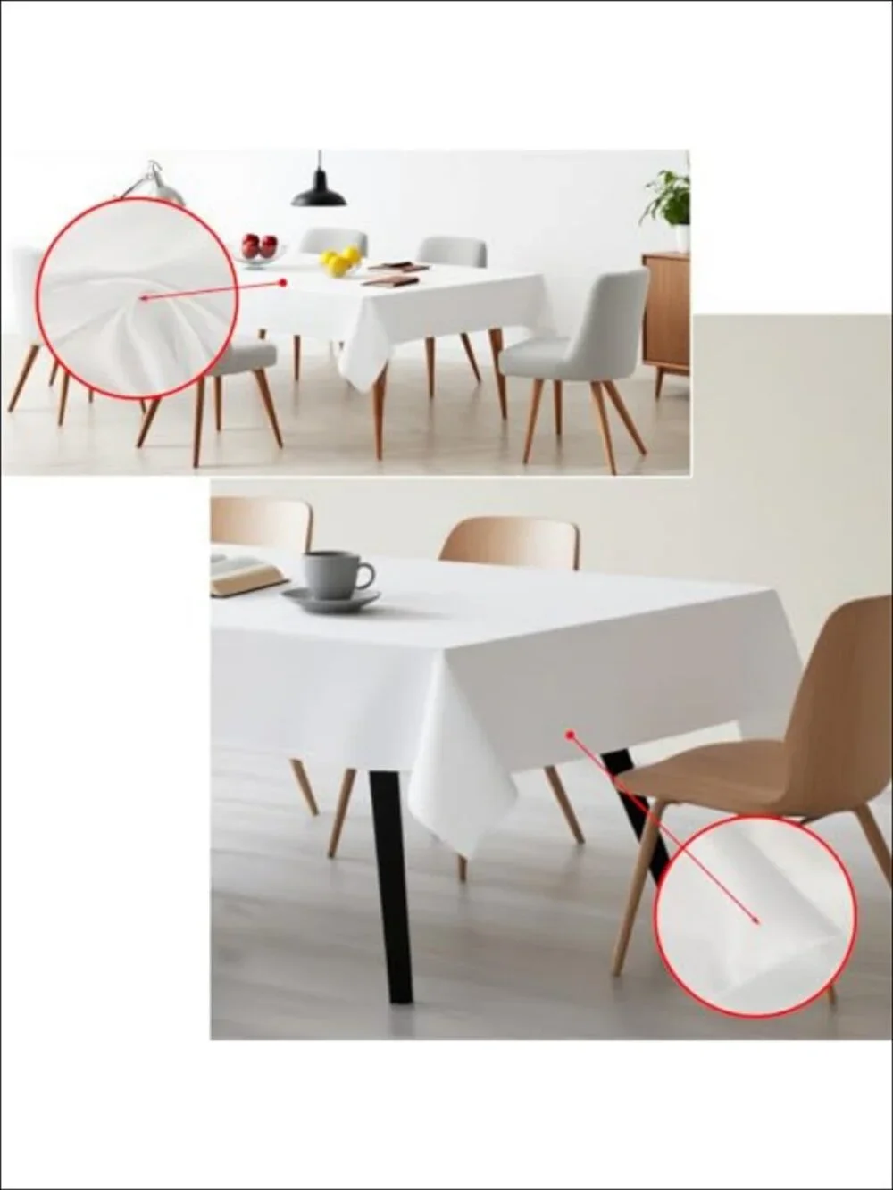 6 Pack Tablecloths 58x102 Inch Rectangle Polyester Wrinkle Resistant Dining